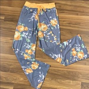 Floral Palazzo Yellow & Gray Lounge Pants